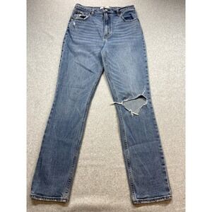 Abercrombie & Fitch Jeans Womens 28 Blue Ultra High Rise Straight Ripped Distres